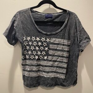 American flag cropped tee